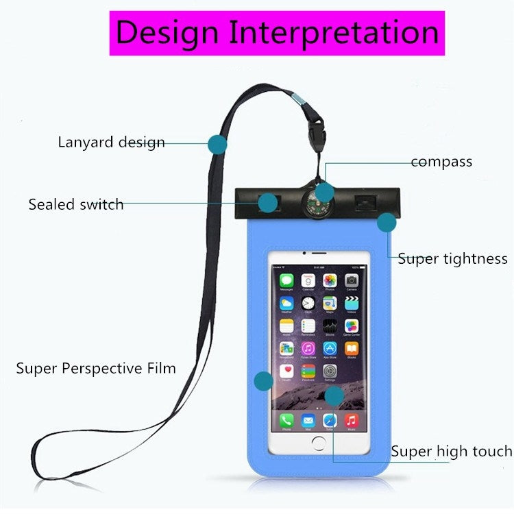5 PCS  Suitable For Mobile Phones Under 6 Inches Mobile Phone Waterproof Bag With Armband And Compass