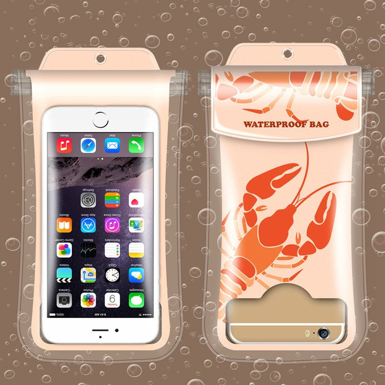 5 PCS Suitable For Mobile Phones Under 6.44 Inches Underwater World Large Mobile Phone Transparent Waterproof Bag Hanging Neck(Random Color)