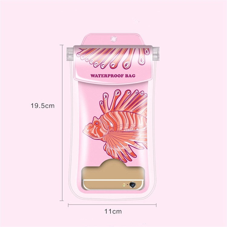 5 PCS Suitable For Mobile Phones Under 6.44 Inches Underwater World Large Mobile Phone Transparent Waterproof Bag Hanging Neck(Random Color)