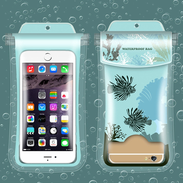 5 PCS Suitable For Mobile Phones Under 6.44 Inches Underwater World Large Mobile Phone Transparent Waterproof Bag Hanging Neck(Random Color)