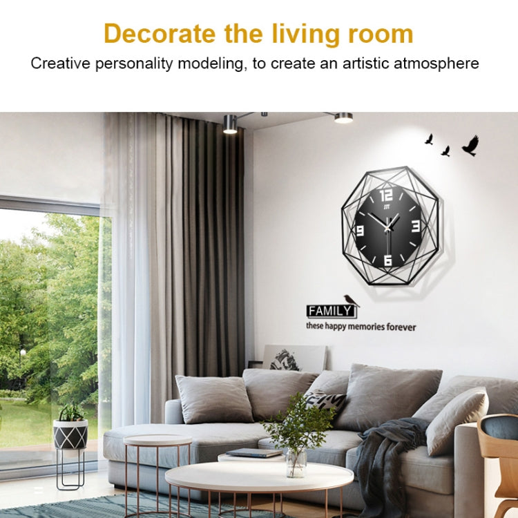 Living Room Creative Wall Clock Home Metal Decorative Quartz Clock, Size:35X35CM