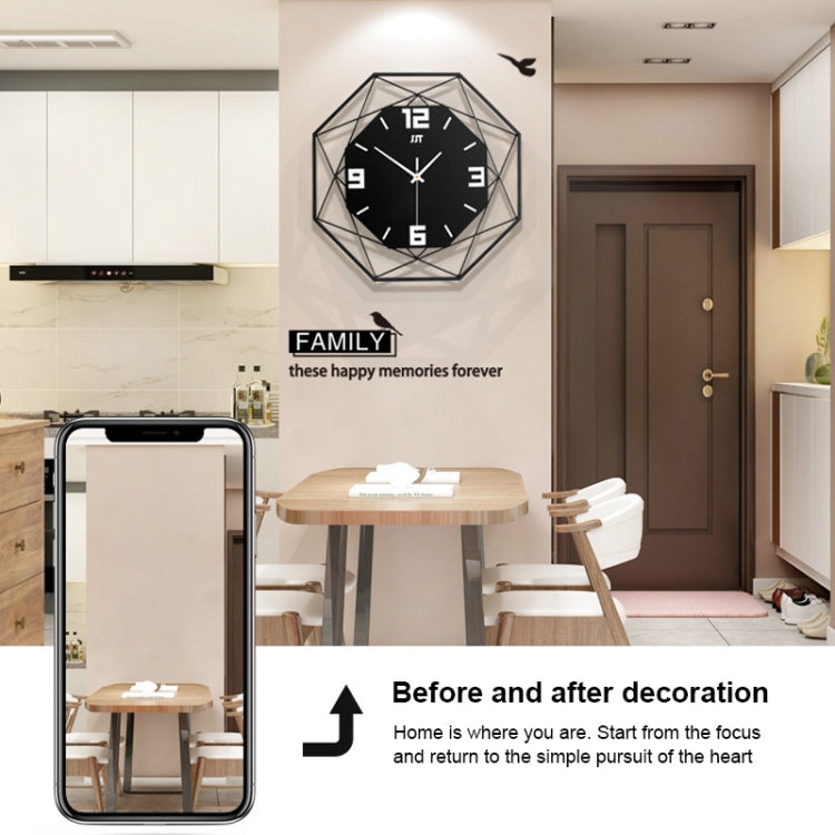 Living Room Creative Wall Clock Home Metal Decorative Quartz Clock, Size:35X35CM