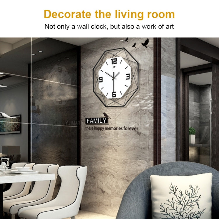 Living Room Creative Wall Clock Home Metal Decorative Quartz Clock, Size:60X60CM(White)