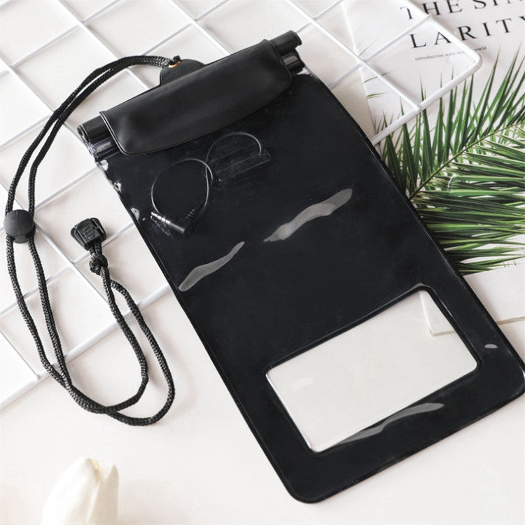 2 PCS Mobile Phone Waterproof Bag With Earphone Cord Rechargeable Waterproof Bag, Model:Large + Audio Cable