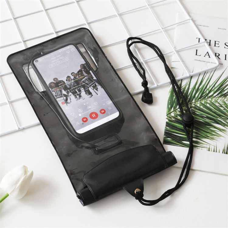 2 PCS Mobile Phone Waterproof Bag With Earphone Cord Rechargeable Waterproof Bag, Model:Large + Audio Cable
