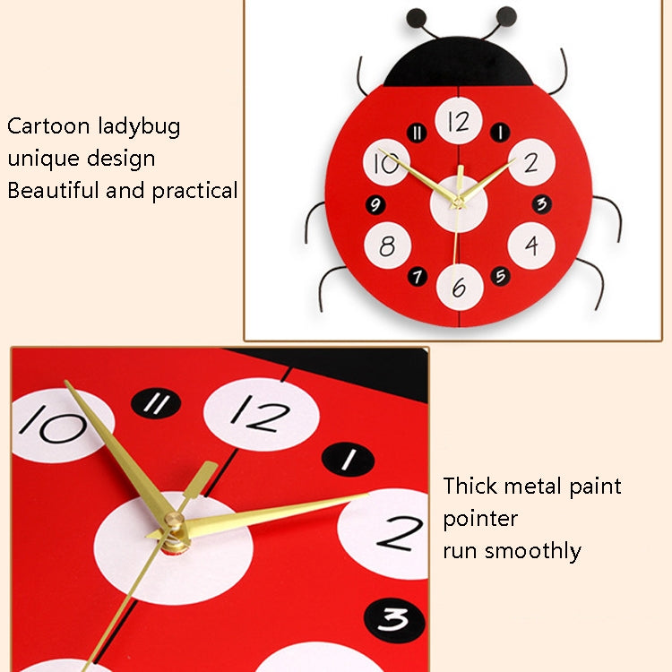 Cartoon Living Room Clock Wall Clock Wooden Home Clock Children Room Decoration Quartz Clock(Yellow)