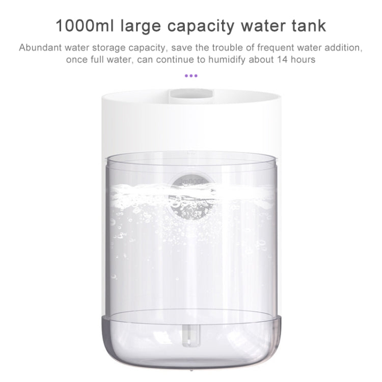 U2 USB Charging Air Humidifier 1000ml Large Capacity Water Tank Built-in Ambient Night Light Air Humidifier(Coral Pink)
