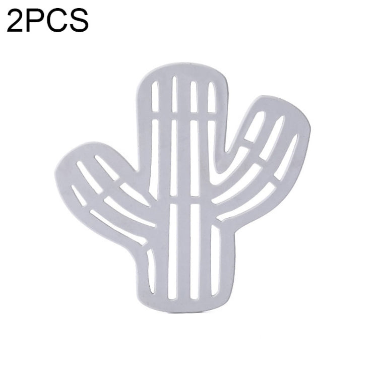 2 PCS Cactus Shape Anti-Scalding Tea Coaster Creative Home Non-Slip Insulation Pad Water Cup Bowl Mat(Gray)