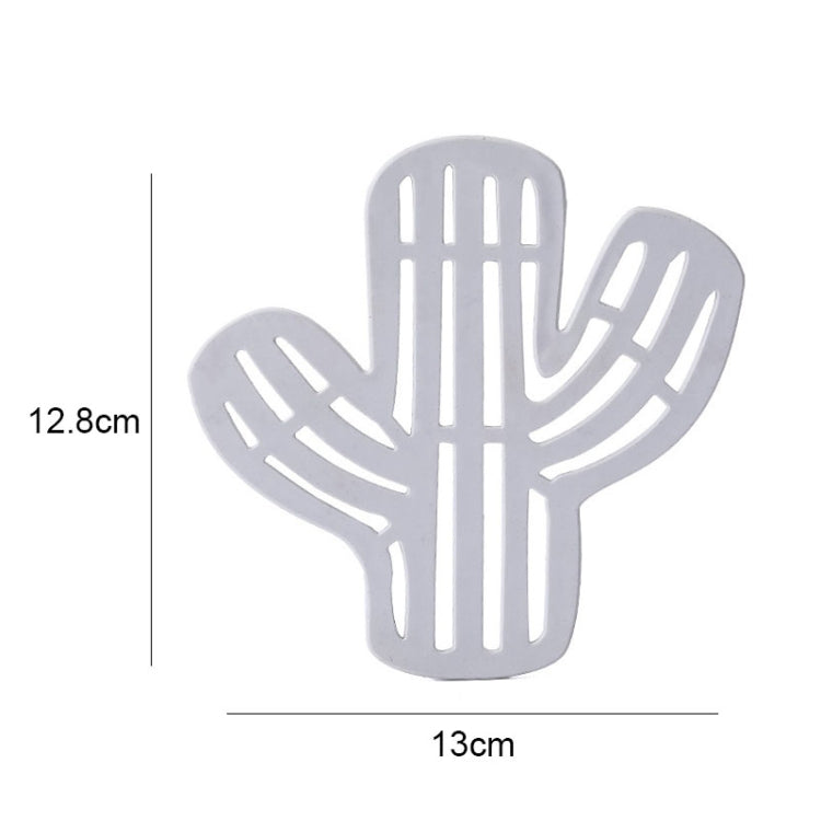 2 PCS Cactus Shape Anti-Scalding Tea Coaster Creative Home Non-Slip Insulation Pad Water Cup Bowl Mat(Gray)