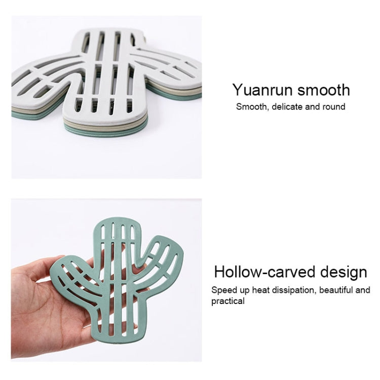 2 PCS Cactus Shape Anti-Scalding Tea Coaster Creative Home Non-Slip Insulation Pad Water Cup Bowl Mat(Gray)