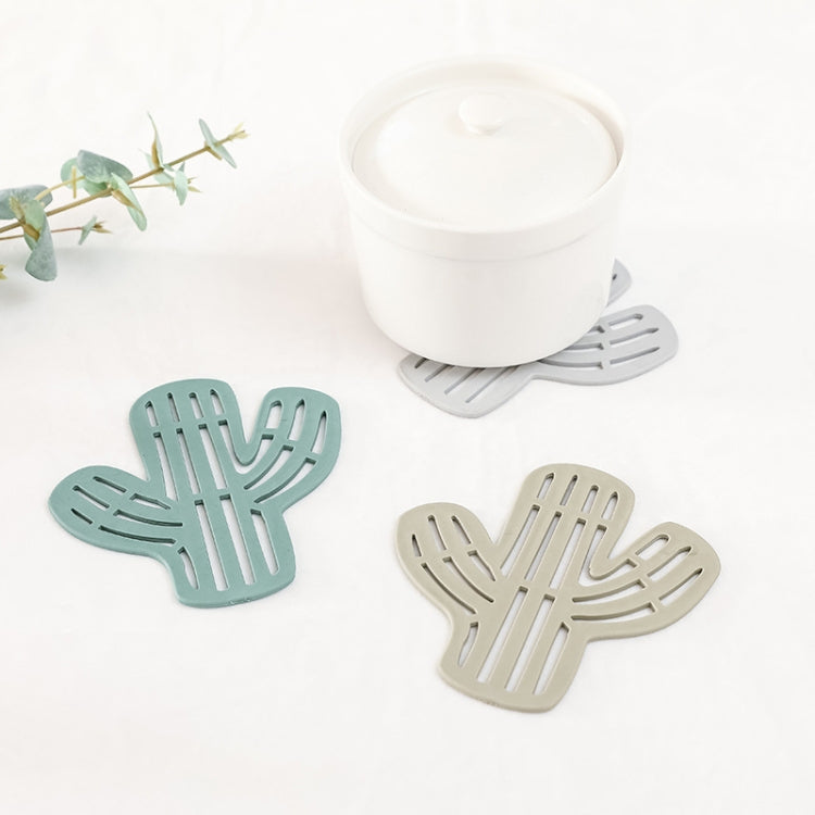 2 PCS Cactus Shape Anti-Scalding Tea Coaster Creative Home Non-Slip Insulation Pad Water Cup Bowl Mat(Gray)