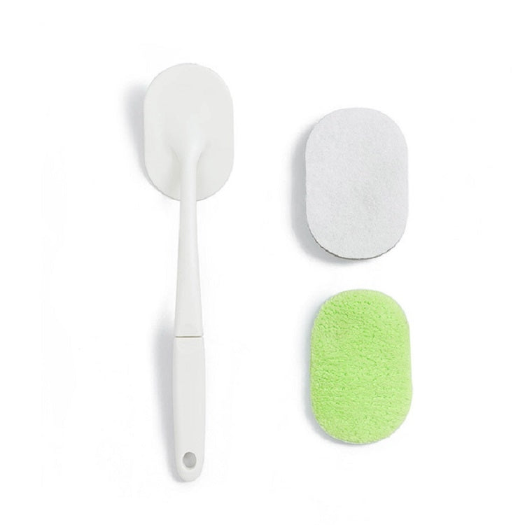 2 Sets Kitchen Dishwashing Tool Brush Pot Long Handle Scouring Pad Sponge Strong Cleaning Brush Set