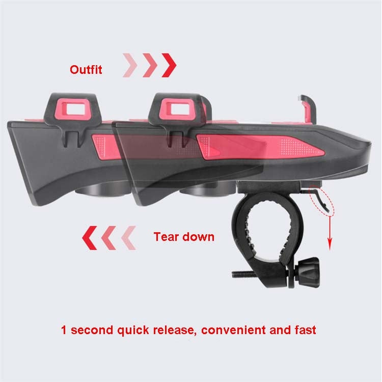 Bicycle Light + Mobile Phone Bracket + Speaker Multifunctional Bicycle Headlight, Battery Capacity:2000 mAh
