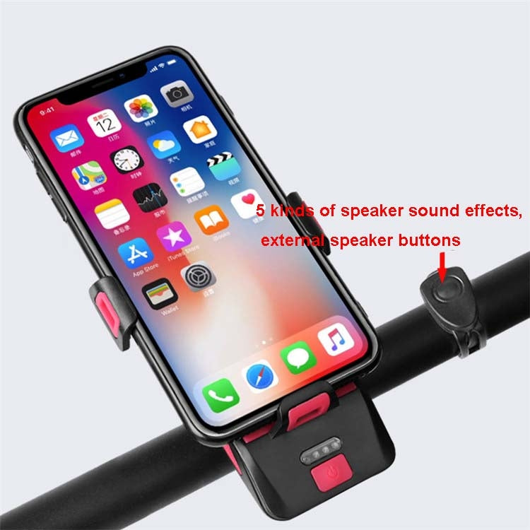 Bicycle Light + Mobile Phone Bracket + Speaker Multifunctional Bicycle Headlight, Battery Capacity:2000 mAh