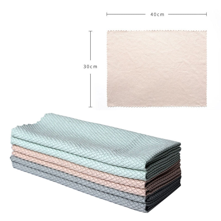 9 PCS Fish Scale Lattice Kitchen Cleaning Without Watermark Rags Housework Water Absorption Lint-free Cleaning Rag Random Color Delivery