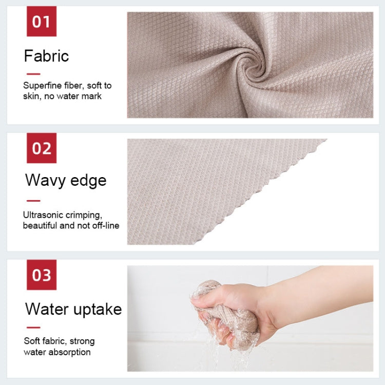 9 PCS Fish Scale Lattice Kitchen Cleaning Without Watermark Rags Housework Water Absorption Lint-free Cleaning Rag Random Color Delivery