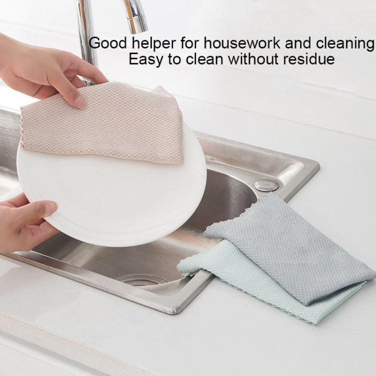 9 PCS Fish Scale Lattice Kitchen Cleaning Without Watermark Rags Housework Water Absorption Lint-free Cleaning Rag Random Color Delivery