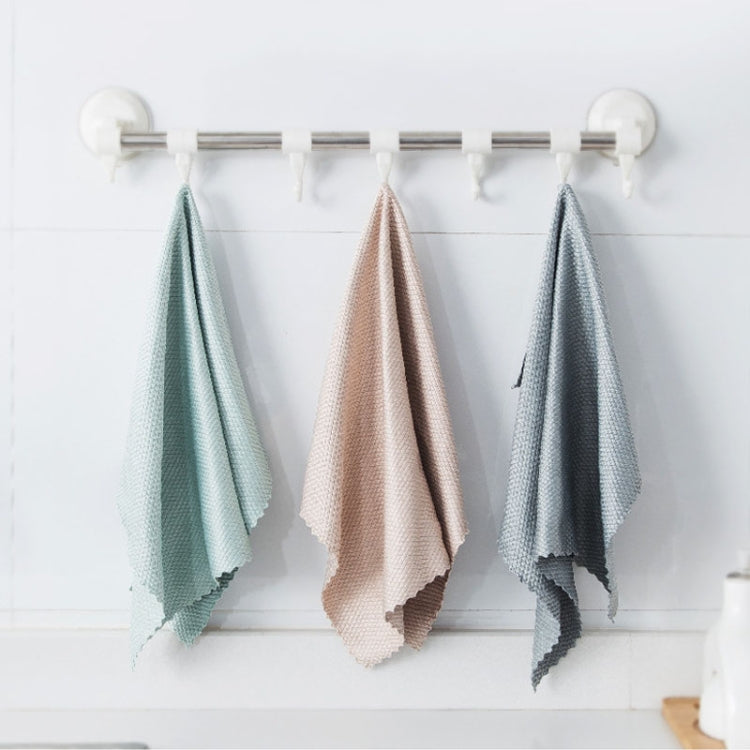 9 PCS Fish Scale Lattice Kitchen Cleaning Without Watermark Rags Housework Water Absorption Lint-free Cleaning Rag Random Color Delivery