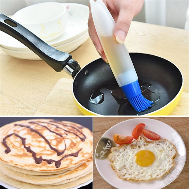 6 PCS Thickened High Temperature Resistant Oil Control Silicone Brush With Oil Pot Baking Barbecue Brush Utensils Random Color Delivery