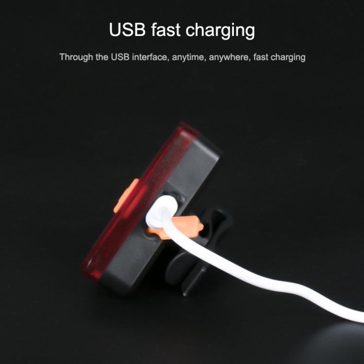 2 PCS Bicycle Triangle Tail Light Mountain Bike Light USB Charging Light