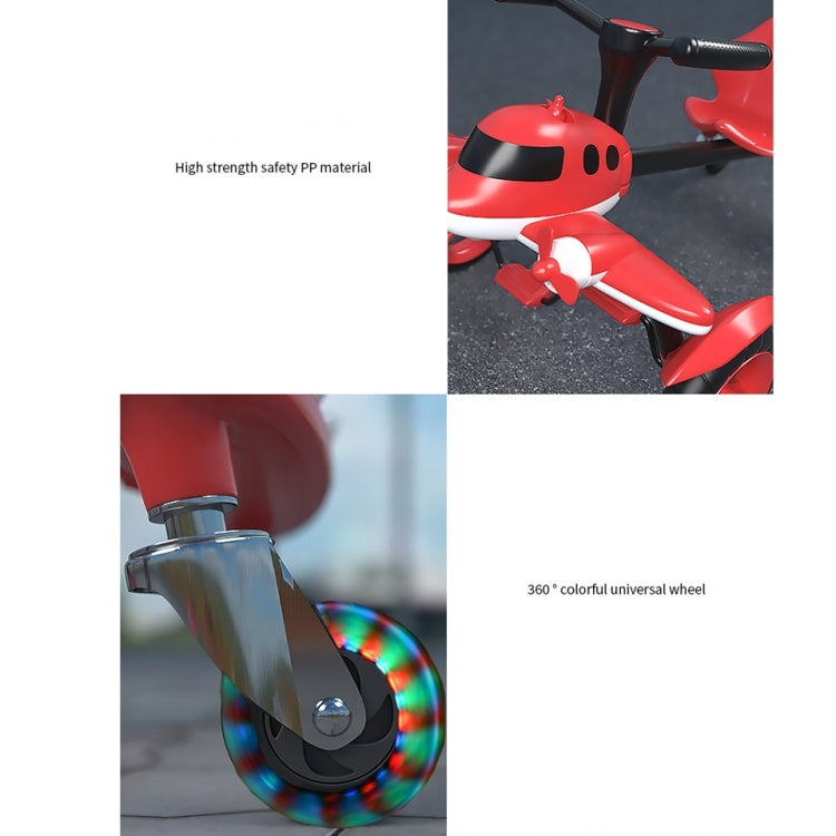 Childrens Pedal Drifting Car Small Plane Tricycle Kids Four-wheeled Bicycle(Red)