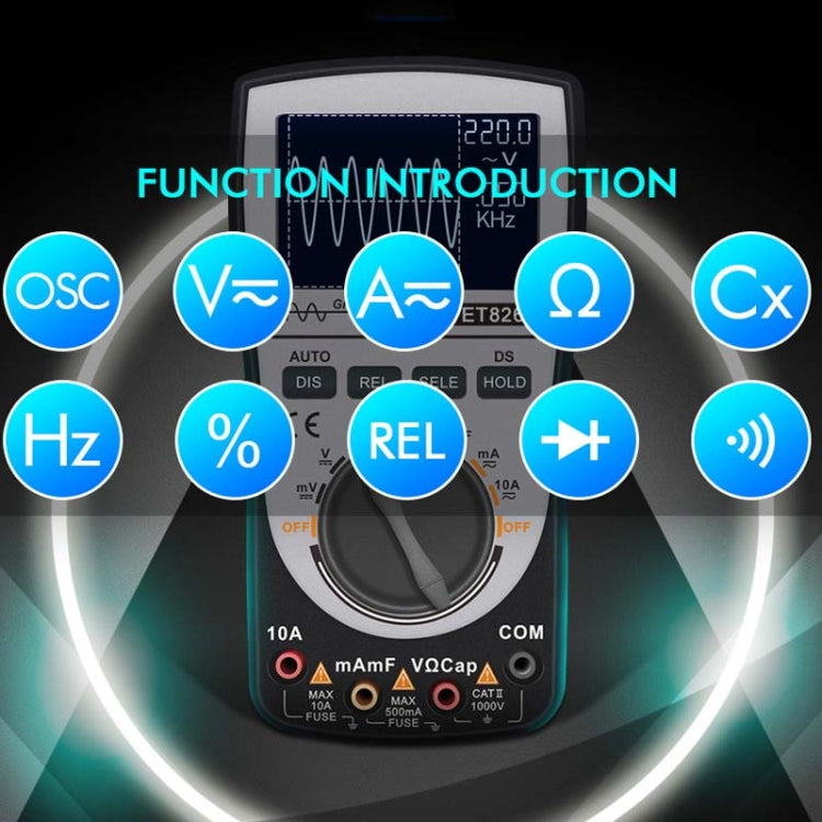 ET826 Oscilloscope + Multimeter Combo Color Screen Multimeter