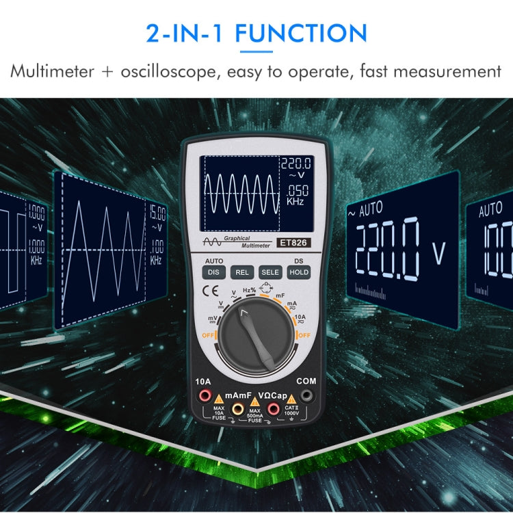 ET826 Oscilloscope + Multimeter Combo Color Screen Multimeter