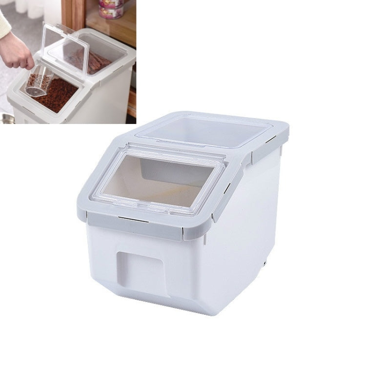 Dog And Cat Food Storage Barrel Sealed Moisture-proof Pet Snack Storage Box Pet Supplies, Specification: Large(Gray)