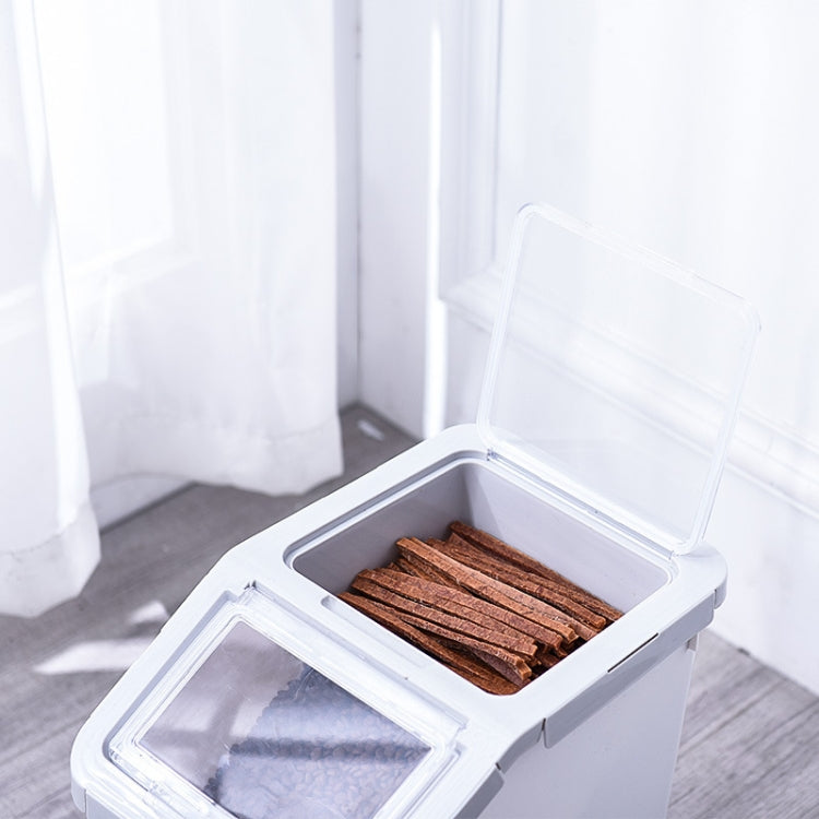 Dog And Cat Food Storage Barrel Sealed Moisture-proof Pet Snack Storage Box Pet Supplies, Specification: Large(Gray)