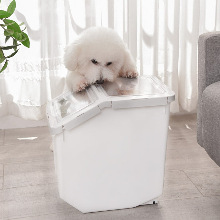 Dog And Cat Food Storage Barrel Sealed Moisture-proof Pet Snack Storage Box Pet Supplies, Specification: Large(Gray)