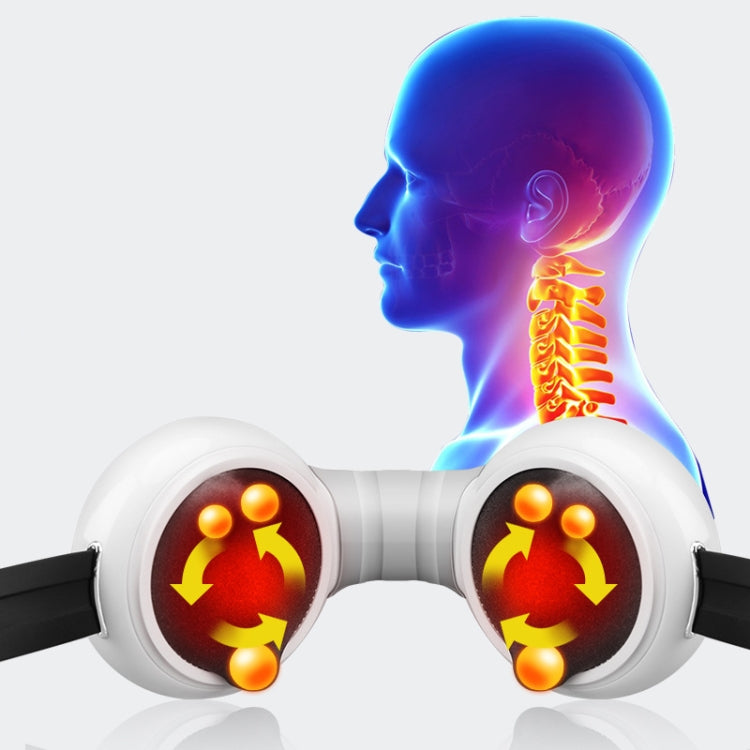 Multifunctional Cervical Spine Massager Wireless Charging Portable Shoulder and Neck Thrashing Massage Shawl(White)