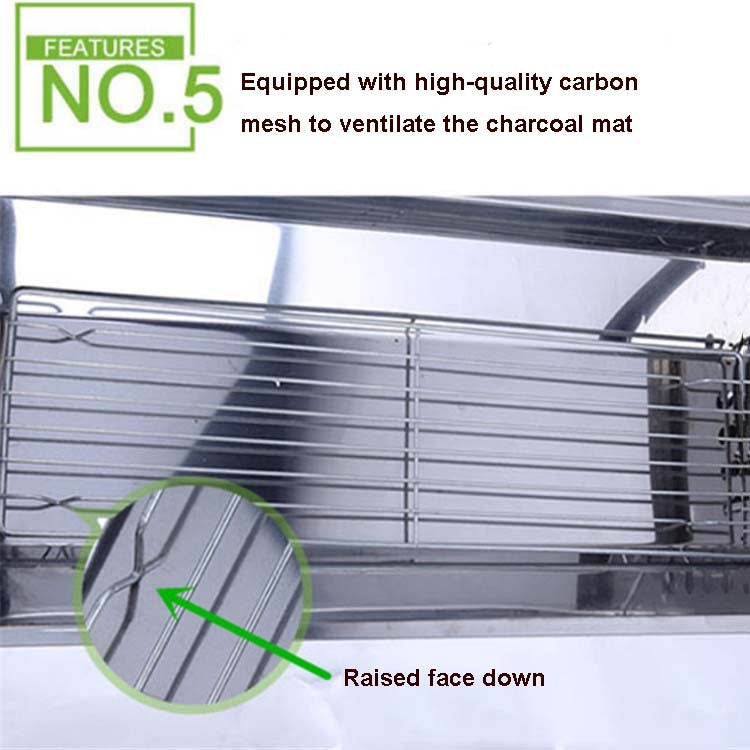 HZ-003 BBQ Grill Outdoor Portable Stainless Steel Stove Household Charcoal Barbecue Rack, Grill/pan specifications: L