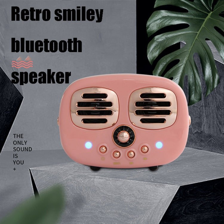 HM12 Retro Bluetooth Speaker Mini Smiley Face Shape Car Subwoofer Creative Cartoon Card Speaker