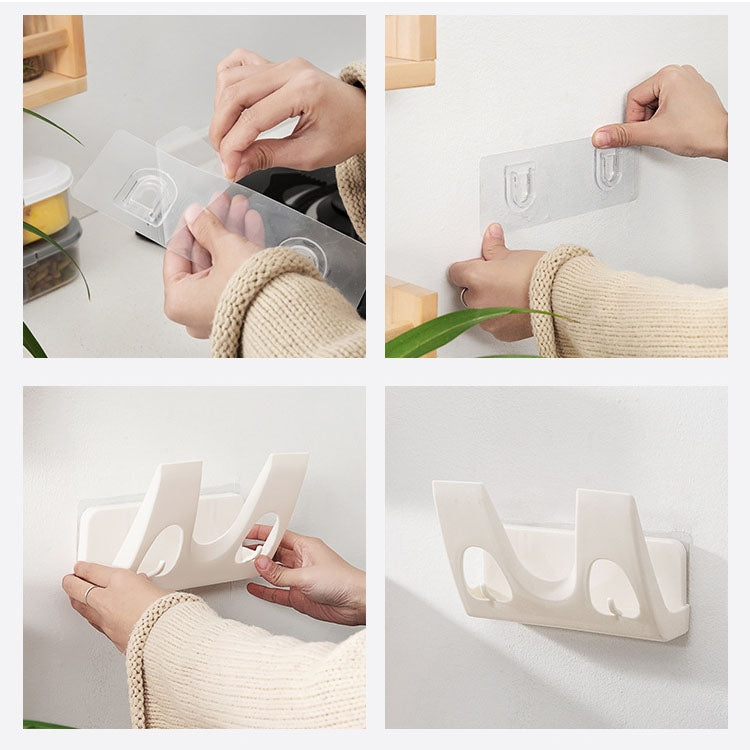 5 PCS Pot Rack Wall Hanging Free Perforated Kitchen Rack Tableware Cutting Board Storage Rack Random Color Delivery