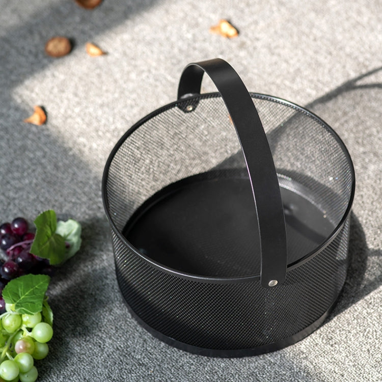 Portable Wrought Iron Kitchen Sundries Storage Basket Fruit And Vegetable Drain Basket, Specification: Large