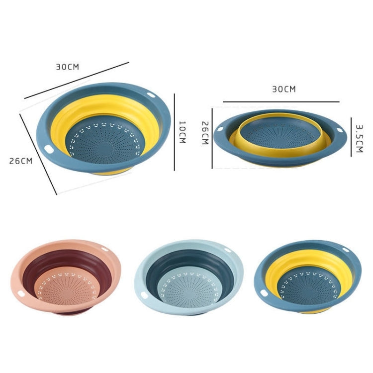 4 PCS Household Kitchen Silicone Collapsible Round Telescopic Drain Basket Random Color Delivery