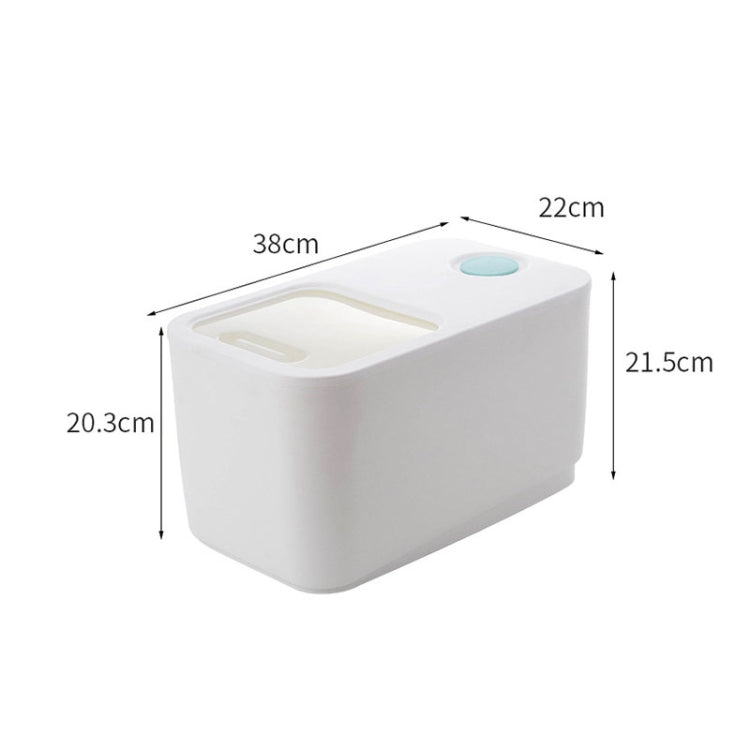 Household Plastic Insect-proof Moisture-proof Sealed Rice Bucket  Flour Storage Tank(White)