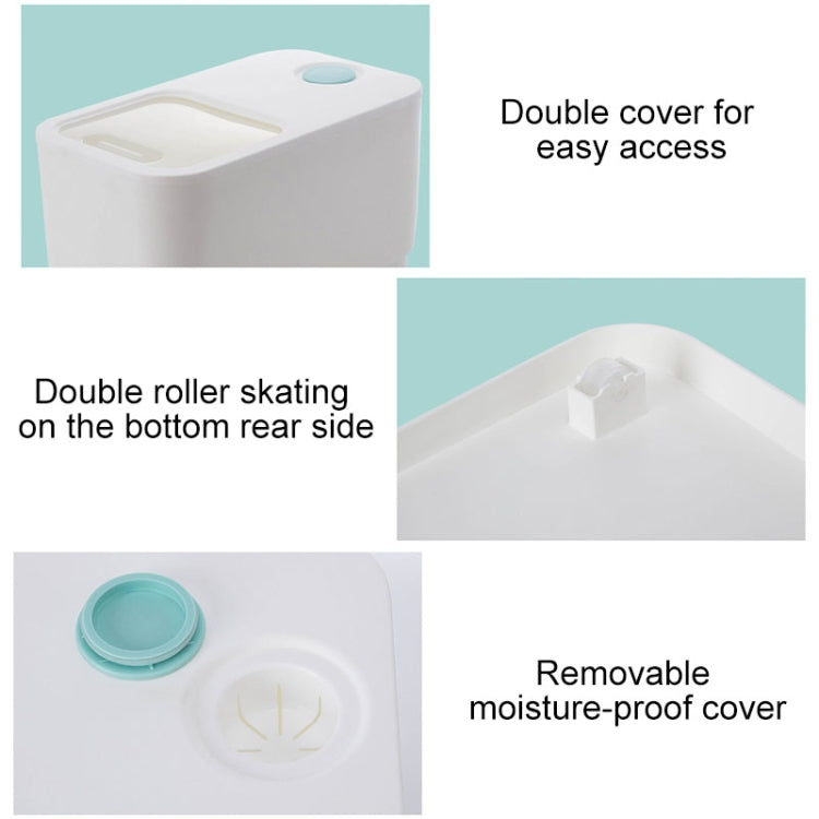 Household Plastic Insect-proof Moisture-proof Sealed Rice Bucket  Flour Storage Tank(White)