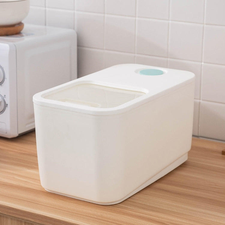 Household Plastic Insect-proof Moisture-proof Sealed Rice Bucket  Flour Storage Tank(White)