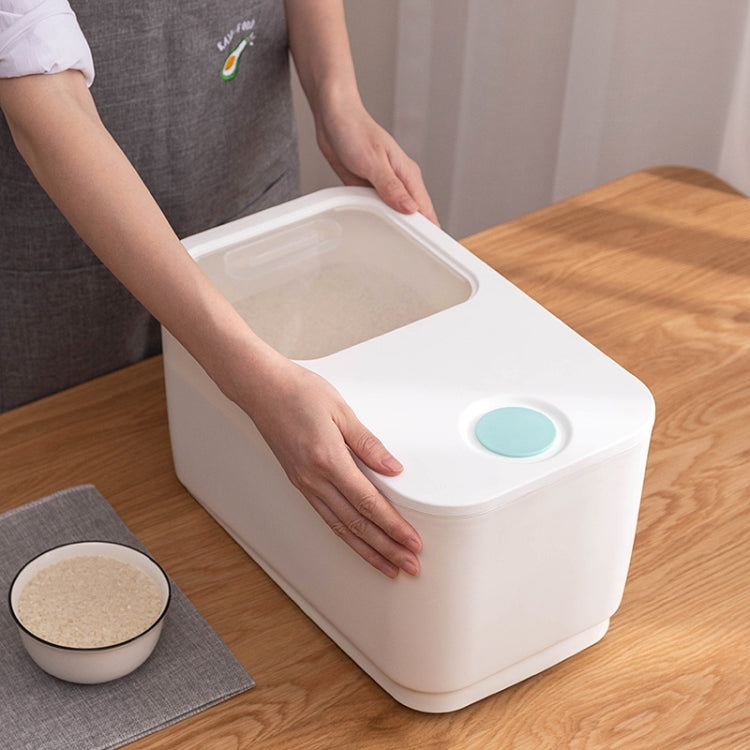 Household Plastic Insect-proof Moisture-proof Sealed Rice Bucket  Flour Storage Tank(White)