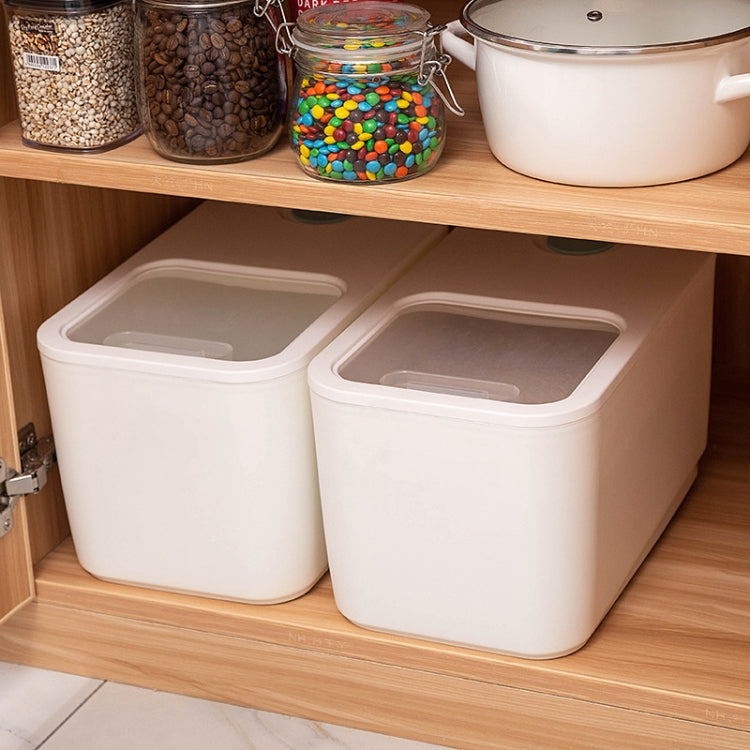 Household Plastic Insect-proof Moisture-proof Sealed Rice Bucket  Flour Storage Tank(White)