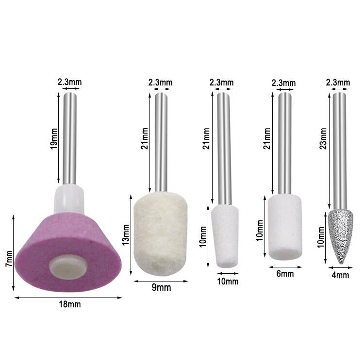 10 Sets Ceramic Nail Polisher Electric Nail Polisher Nail Repair and Beauty Replacement Accessories