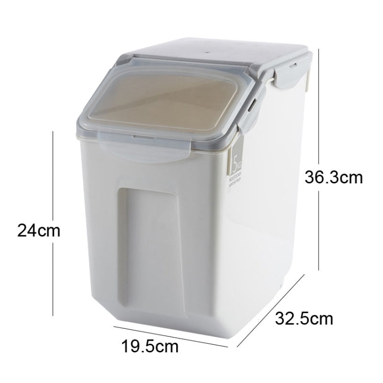 Rice Bucket With Sealing Ring Moisture-proof Kitchen Plastic Flour Storage Box, Capacity: 15kg