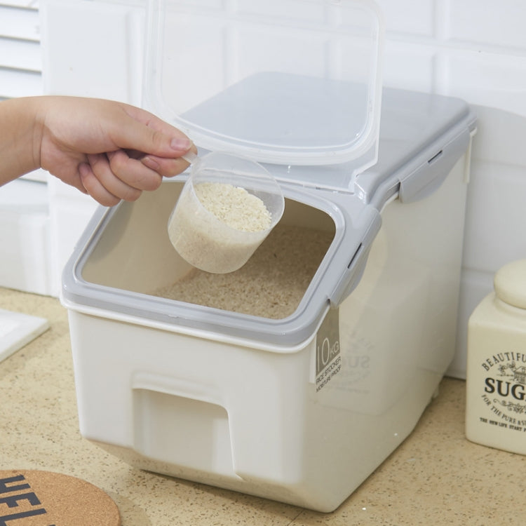 Rice Bucket With Sealing Ring Moisture-proof Kitchen Plastic Flour Storage Box, Capacity: 15kg