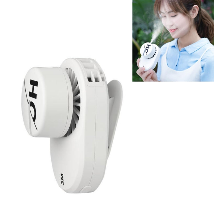 Letter Spray Fan USB Charging Hanging Neck Humidification Portable Moisturizing Spray Outdoor Sports Lazy Fan(White)