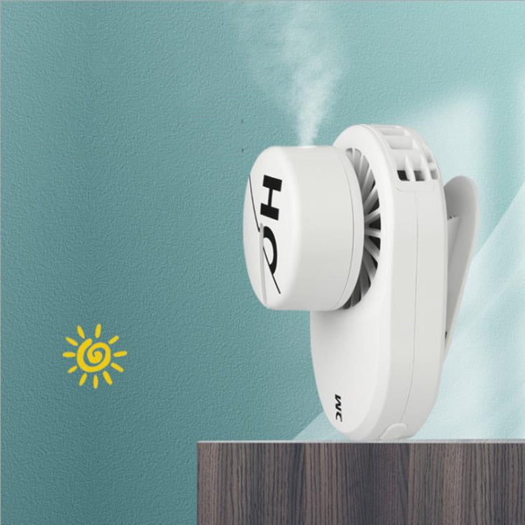 Letter Spray Fan USB Charging Hanging Neck Humidification Portable Moisturizing Spray Outdoor Sports Lazy Fan(White)