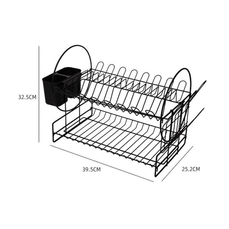 Drainage Iron Dish Rack Cup Storage Rack Double-layer Kitchen Rack