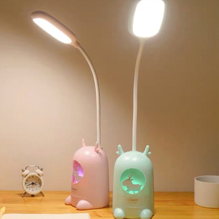 Colorful Gradient Eye Protection Night Light Students Put Pen Holder Desk Reading LED Deer Desk Lamp