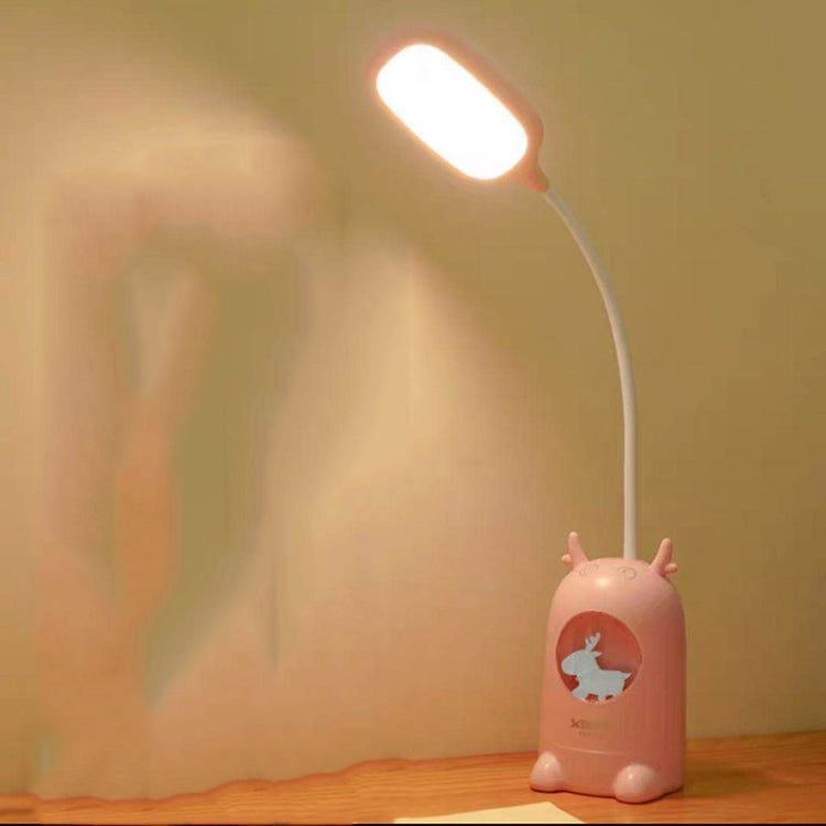 Colorful Gradient Eye Protection Night Light Students Put Pen Holder Desk Reading LED Deer Desk Lamp
