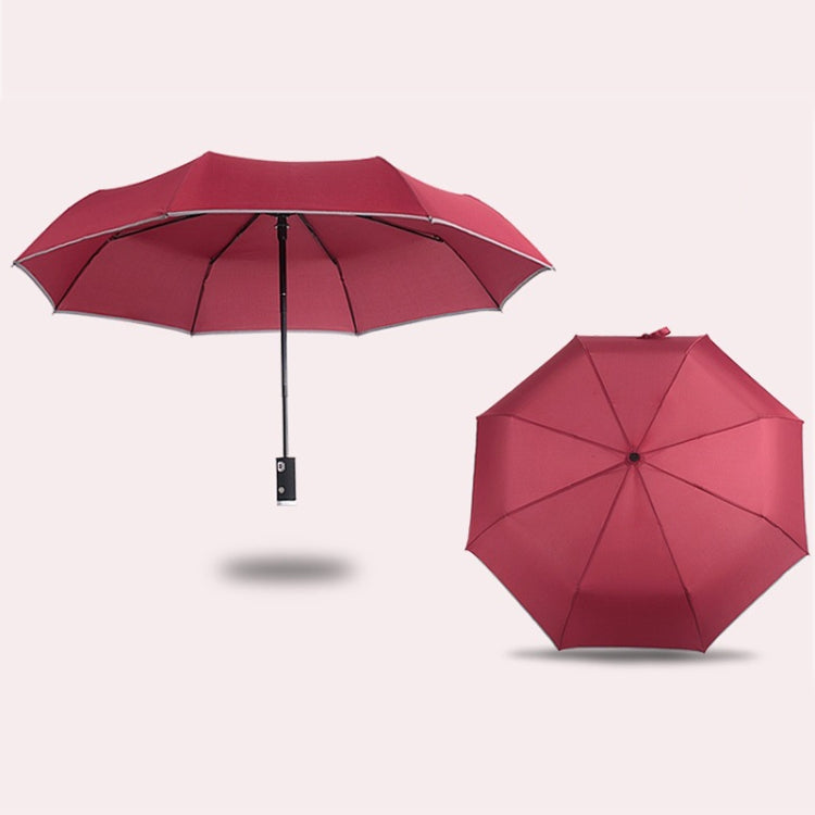 Umbrella Smart Black Technology Multifunctional Creative Automatic Folding Umbrella with LED Light Reflector